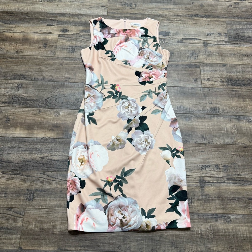 Calvin Klein Sheath Floral Sleeveless Women's Size 4
